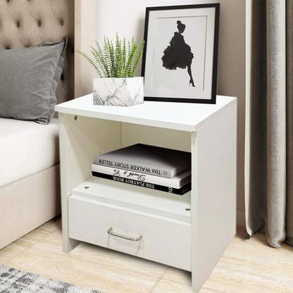 KAWACHI Engineered Wood Sofa Side End Bedside Table with Drawer Engineered Wood Bedside Table