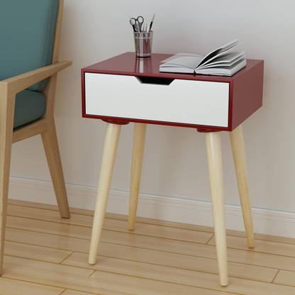 Device Bas with BROWN ART SHOPPEE Nightstands End Side Table with Drawer and Wood Legs, Bedside Table for Bedrooms Engineered Wood Bedside Table