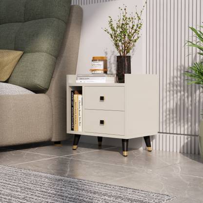 Hexa Red Engineered Wood Bedside Table