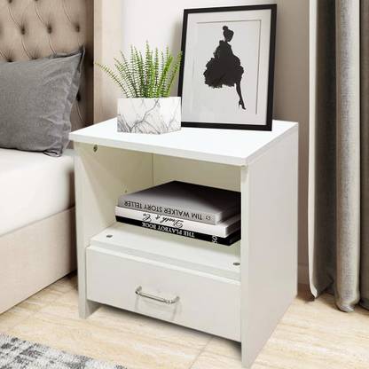 KAWACHI Engineered Wood Sofa Side End Bedside Table with Drawer Engineered Wood Bedside Table