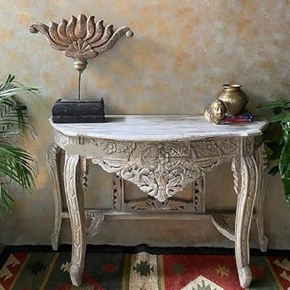 Home wood Wooden console table , entryway dressing table 44 inches (antique light brown) Solid Wood Console Table