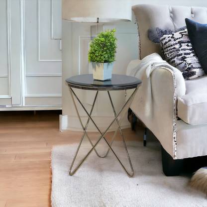 Homfye Rose Gold Elegance Side Table Metal End Table