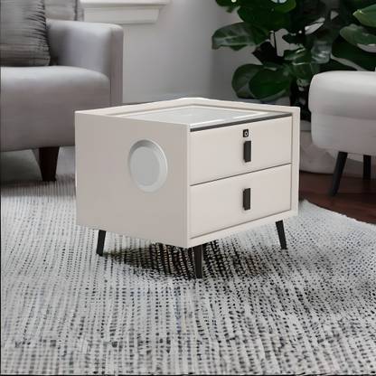 SMARTMEBLE Smart table with Wireless Charge, Fingerprint lock, LED, Bluetooth Speaker Solid Wood Bedside Table