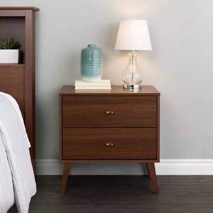 SICOQ SICOQ Bedside Table 2 Drawer Solid Wood Side Table