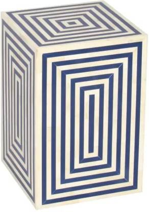 JODHA Bone Inlay Ivory & Blue Colour Handcrafted Solid Wood Side Table