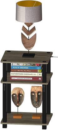 Star Work 3-Tier Compact Multipurpose Shelf Display Rack with Square Tube, French Solid Wood Side Table