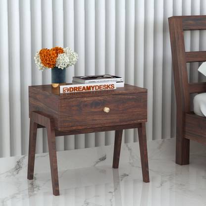 Dreamydesks Solid Wood Bedside Table with Drawer for Bedroom Solid Wood Bedside Table
