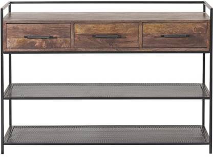 TIMBERTRIBE Timbertribe Console Entryway Table | Side Tables for Room Decor Metal Console Table