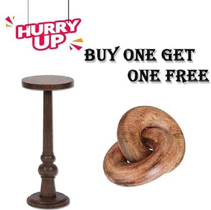 OnlineCraft Pedestal Design Stool for Bed Side Sofa Side Drink Table Nightstand Engineered Wood Side Table