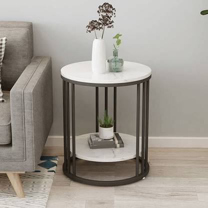 art export Modern Round Side Table Iron Frame Wooden top Coffee Table Small Sofa end Table Metal Side Table
