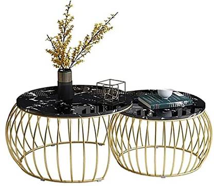 Z H Handicrafts Modern Coffee Table Set of 2 Nesting Tables Small Round Table Metal Side Table