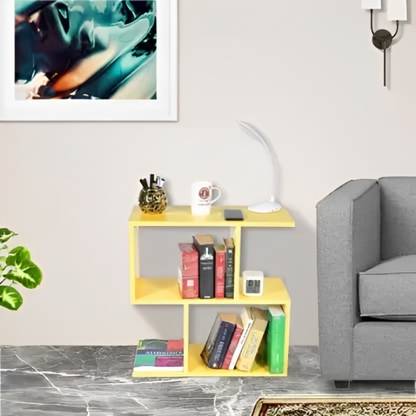 ShahQ S Shaped End Table in Engineered Wood Bedside Table