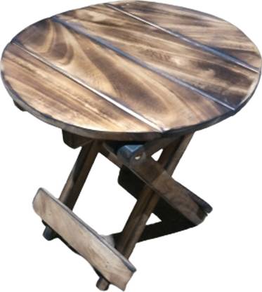 TrueCart True Cart Wooden Folding Small Side Table for lamp/Books/Flower Pot Solid Wood Side Table