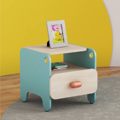 Smartsters Boop Bed Side Table with Drawer | Closed and Opened Storage | 3 Years Warranty | Engineered Wood Bedside Table