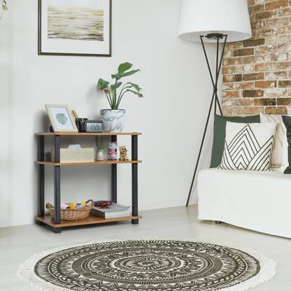 Livzing Turn-N-Tube 3 Tier Wooden Bedside Table / End Table for Living Room -Brown Engineered Wood Bedside Table