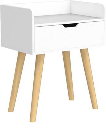Online Decor Shoppee Bedside Table with Drawer & Storage Nightstand, Side Table for Living Room. Solid Wood Bedside Table