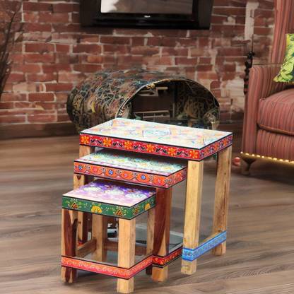 VM ANTIQUE DECOR Solid Wood Side Table