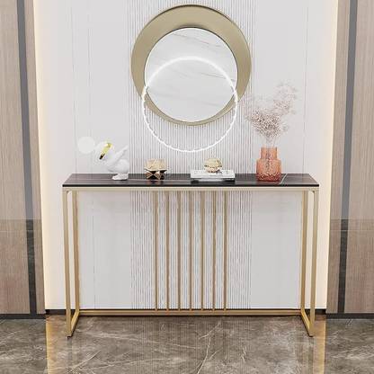 PRITI Entryway Console Table Tabletop Long Table with Golden Frame Narrow Table Engineered Wood Console Table