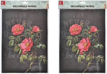LITTLE BIRDIE DECOUPAGE PAPER A4 PRETTY PRIMROSE/ BE HAPPY4 SHEETS Silhouette Paper Sheet
