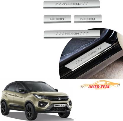 AutoZeal Stainless Steel Door Sill Plates/Foot Steps Scuff Plates for Nexon All Models Door Sill Plate