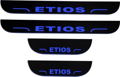 COLOURLINE Set of 4 Car Accessories door sill plates with blue light for ETIOS Door Sill Plate