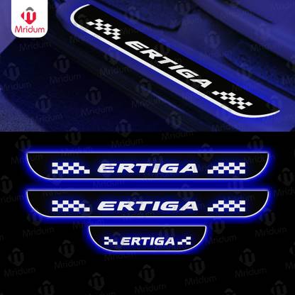 MRIDUM Maruti Suzuki Ertiga Check Design Door Sill Plate pack of 4 Door Sill Plate