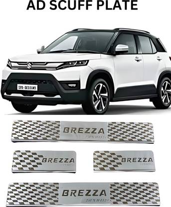 Ad chrome Brezza Foot Step SS New Door Sill Plate
