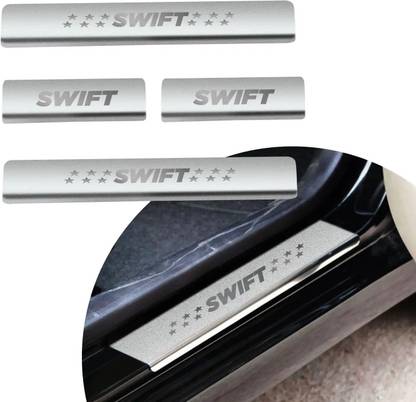 AutoZeal Stainless Steel Door Sill Plates/Foot Steps Scuff Plates for Swift All Models Door Sill Plate