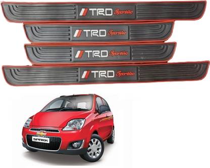surestrive TRD LOGO Design Silicone Rubber Black with Red for Spark All Model Door Sill Plate