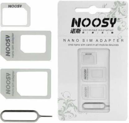 RoyalGold 4 in 1 Noosy SIM Card Adapter Kit Nano, Micro,Needle for iPhone, Moto E, Sim Adapter