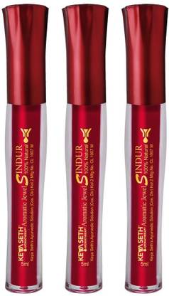 KEYA SETH AROMATHERAPY Aromatic 100% Natural Liquid Sindoor Maroon With Sponge-Tip- Applicator- Long Lasting Chemical Free & Waterproof With Floral Pigment (Pack Of 3) सिंदूर