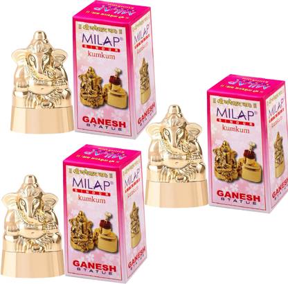 MOSKLIN MILAP GANESH SINDUR KUMKUM FOR MAANG & NATURAL KUMKUM PACK OF - 3 SINDOOR