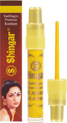 SHINGAR Saubhagya Liquid Kumkum Non Allergic & Non Staining With Almond - Pack of 12