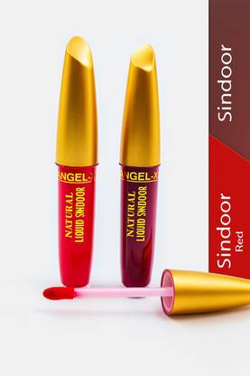 AngelX Crazy Smudge Proof organic Herbal Liquid Sindoor Red & Maroon Combo of 2 pc Strictly for use as a sindur