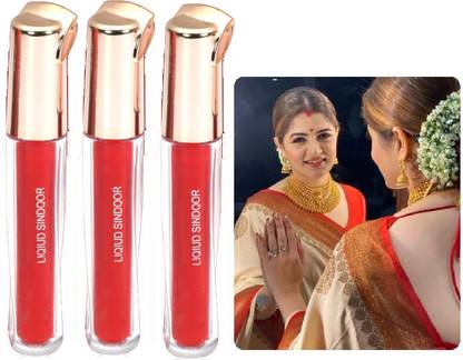 ADJD Combo Red Liquid Sindoor with Sponge -Tip- Applicator- Long Lasting LIQUID
