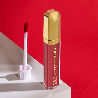 TAC - The Ayurveda Co. 100% Natural Herbal Maroon Liquid Sindoor Waterproof & Smudge-Proof Sindoor Liquid Sindoor