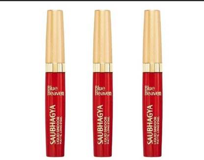 BLUE HEAVEN SAUBHAGYA LIQUID SINDOOR MATTE FINISH 8 ML(RED) PACK OF 3 SINDOOR