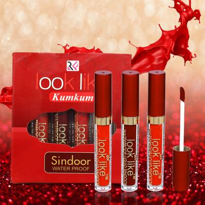 LookLike looklike_Mehroon Red_Sindoor Combo pack of 4 PC Liquid