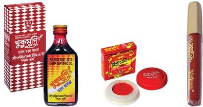 KHUKUMONI ALTA 100ml.(1pcs.)+DLX (1pcs.)+ PREMIUM LIQUIED MRN (1pcs.) Sindoor & Alta