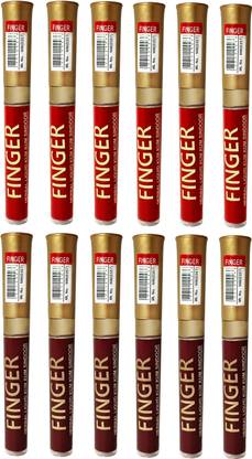 Finger Liquid Sindoor Combo of 6 Red and 6 Maroon - 7 ml each Sindoor