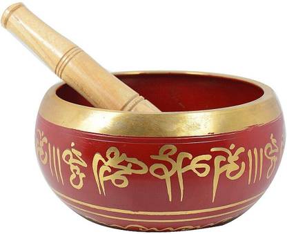 REIKI CRYSTAL PRODUCTS Tibetan Meditation Singing Bowl For Meditation and Music Therapy - 3.5 Inches Approx (Red) Singing Bowl