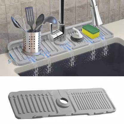 Livvouge 14.6 Inch Faucet Mat for Kitchen Sink Splash Guard Behind Faucet Fridge Door Shelf