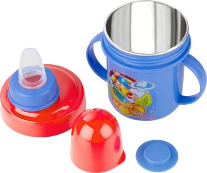 Nabhya Stainless Steel Plastic Baby Spout Sipper Cup for Kids Age 3-18 Months-(250ml)