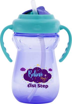 1st Step BPA Free Anti-Spill Soft Silicone Straw Baby Sipper Cup with Twin Handle- 360ml