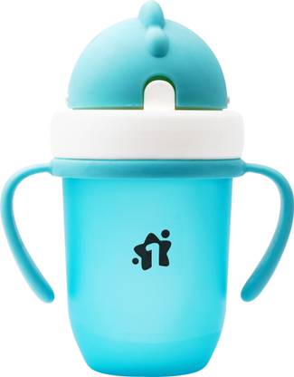 1st Step Matte Collection BPA Free Polypropylene Soft Straw Sipper with Twin Handles for Easy Grip