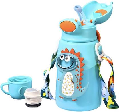 Magic Pebbles Hot & Cold Straw Sipper Water Bottle For kids Double Walled Vacuum Insulated 500