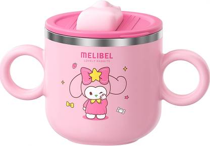 Magic Pebbles Stainless Steel Little Baby Sipper 280ml, Anti-Spill Soft Silicone Straw,6m+