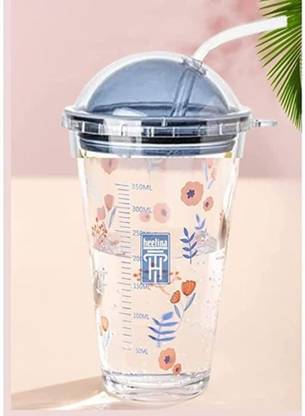 Nimika Cute Cat Straw Cup Water Bottle Milk, Tea, Coffee, Juice, Thick Shake Cup