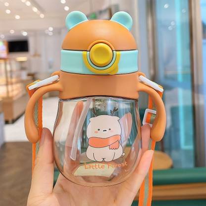 Magic Pebbles Eco-friendly Baby Water Bottle For Kids With Soft Silicone Straw & Strap -300ml