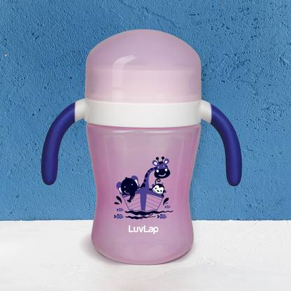 LuvLap 360° Soft Spout Baby Trainer Sipper, Dual handle Leakproof & spillproof, 240 Ml